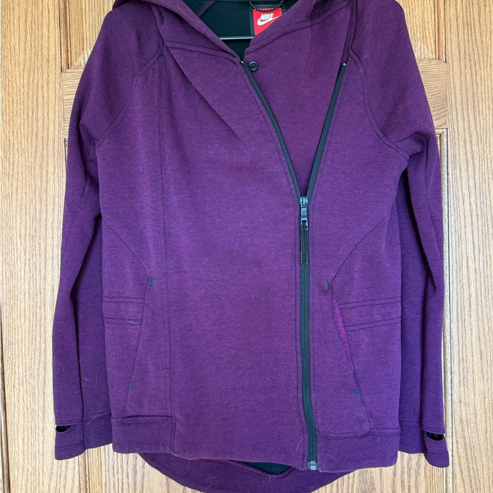 Nike Black and Purple Hoodie